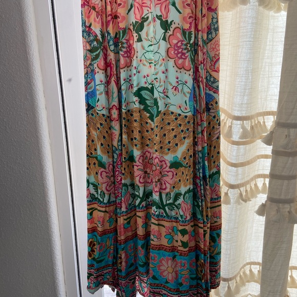 Spell & The Gypsy Lotus Sleeveless Strappy V Neck Maxi Dress Peacock - Picture 7 of 9